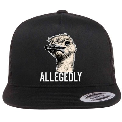 Allegedly Ostrich Funny Flightless Bird Face Design Flatbill Hat