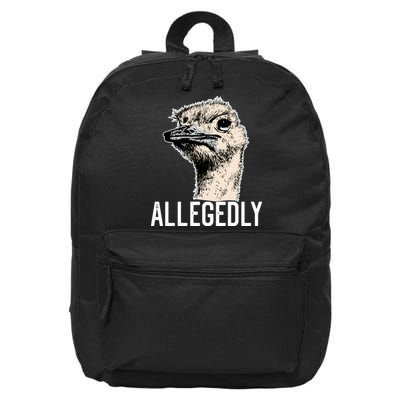 Allegedly Ostrich Funny Flightless Bird Face Design 16 in Basic Backpack