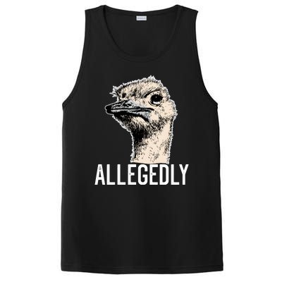 Allegedly Ostrich Funny Flightless Bird Face Design PosiCharge Competitor Tank