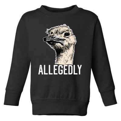 Allegedly Ostrich Funny Flightless Bird Face Design Toddler Sweatshirt