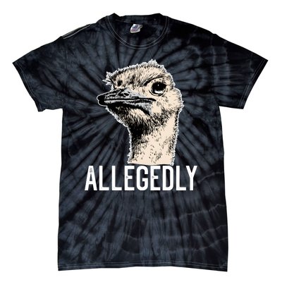 Allegedly Ostrich Funny Flightless Bird Face Design Tie-Dye T-Shirt