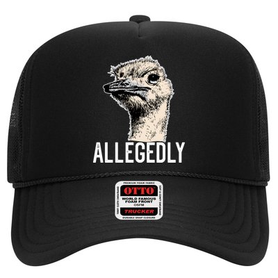 Allegedly Ostrich Funny Flightless Bird Face Design Trucker Hat
