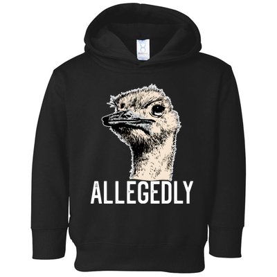 Allegedly Ostrich Funny Flightless Bird Face Design Toddler Hoodie