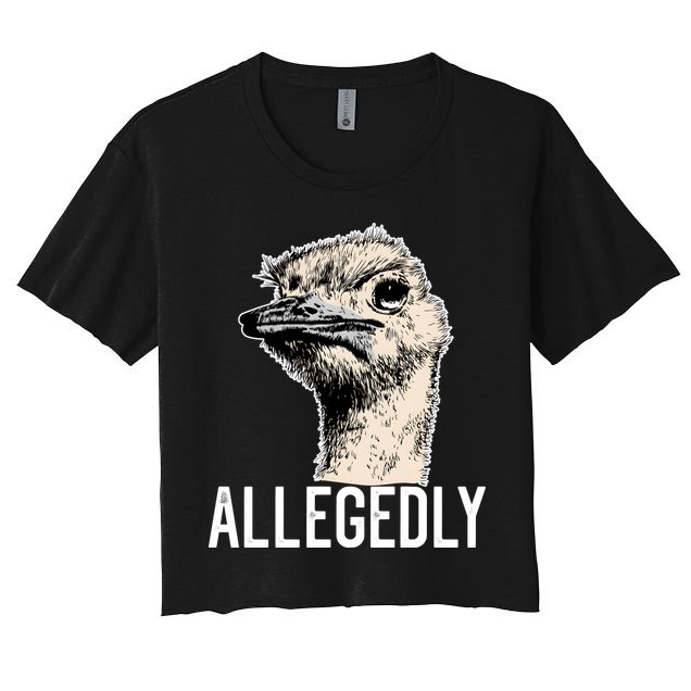 Allegedly Ostrich Funny Flightless Bird Face Design Crop Top