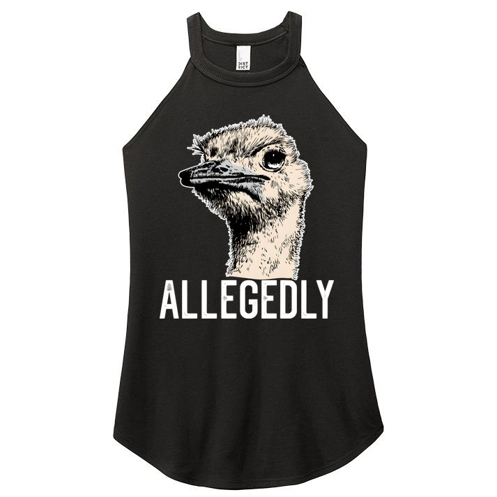 Allegedly Ostrich Funny Flightless Bird Face Design Women's Perfect Tri Rocker Tank
