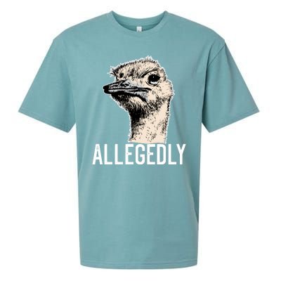 Allegedly Ostrich Funny Flightless Bird Face Design Sueded Cloud Jersey T-Shirt