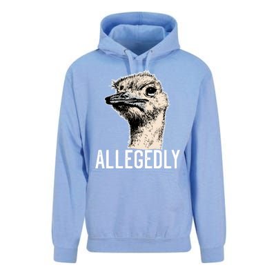 Allegedly Ostrich Funny Flightless Bird Face Design Unisex Surf Hoodie