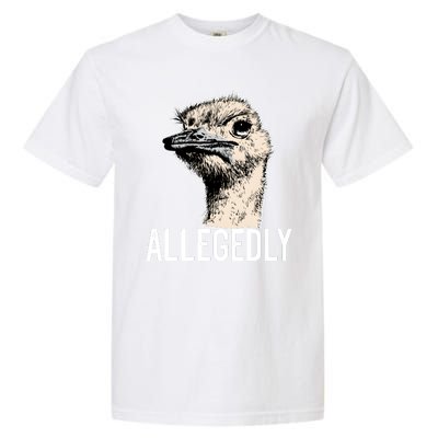 Allegedly Ostrich Funny Flightless Bird Face Design Garment-Dyed Heavyweight T-Shirt