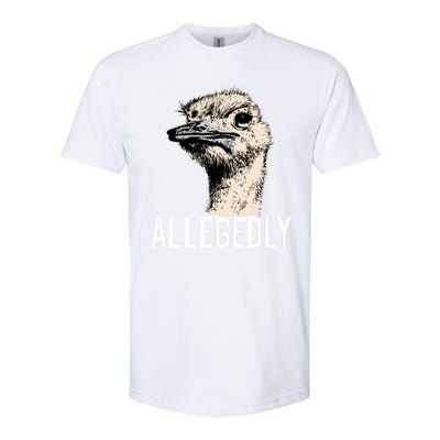 Allegedly Ostrich Funny Flightless Bird Face Design Softstyle® CVC T-Shirt