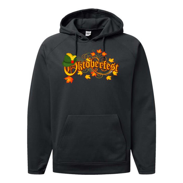 Autumn Oktoberfest Fall Leaves Performance Fleece Hoodie