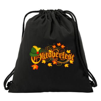 Autumn Oktoberfest Fall Leaves Drawstring Bag