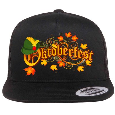 Autumn Oktoberfest Fall Leaves Flatbill Hat