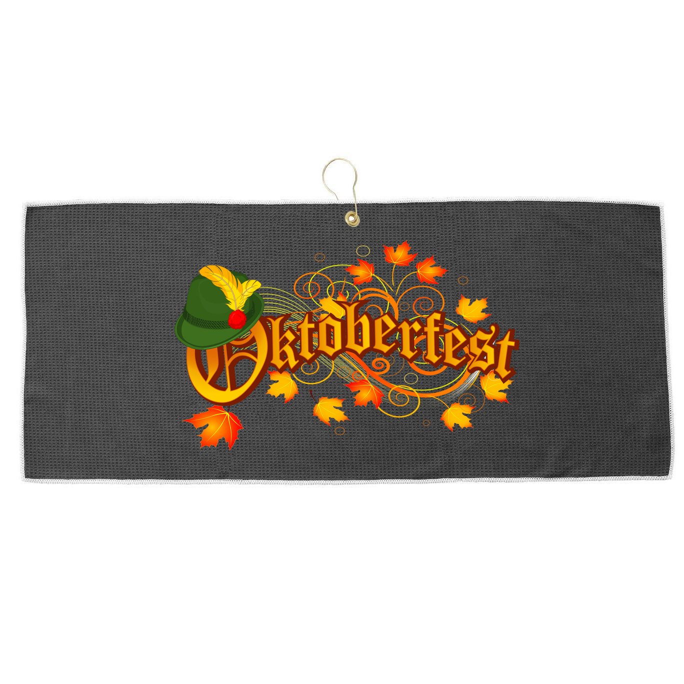 Autumn Oktoberfest Fall Leaves Large Microfiber Waffle Golf Towel