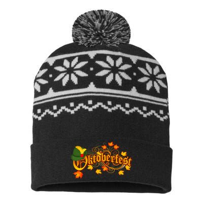 Autumn Oktoberfest Fall Leaves USA-Made Snowflake Beanie