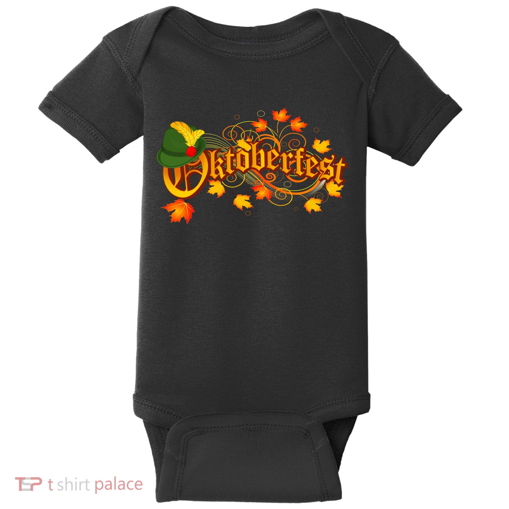 Autumn Oktoberfest Fall Leaves Baby Bodysuit