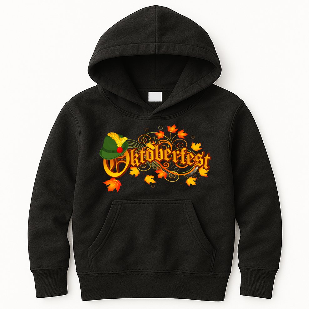 Autumn Oktoberfest Fall Leaves Kids Hoodie