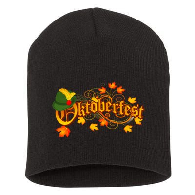 Autumn Oktoberfest Fall Leaves Short Acrylic Beanie