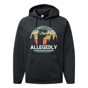 Allegedly Ostrich Funny Bird Lover Performance Fleece Hoodie