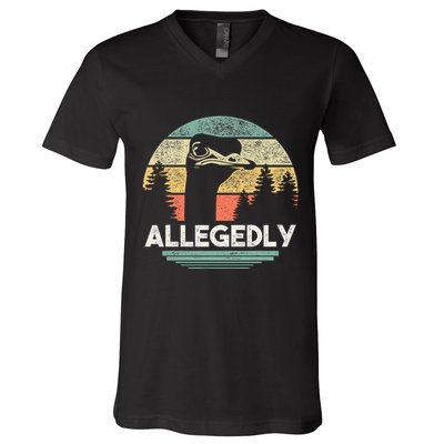 Allegedly Ostrich Funny Bird Lover V-Neck T-Shirt