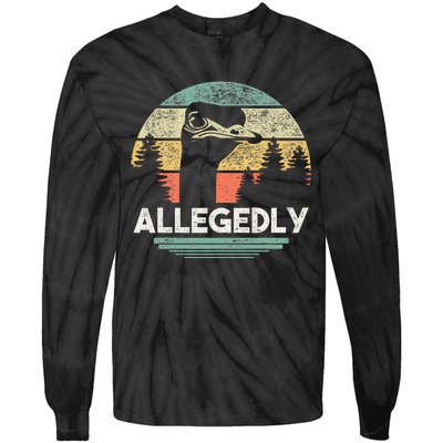 Allegedly Ostrich Funny Bird Lover Tie-Dye Long Sleeve Shirt