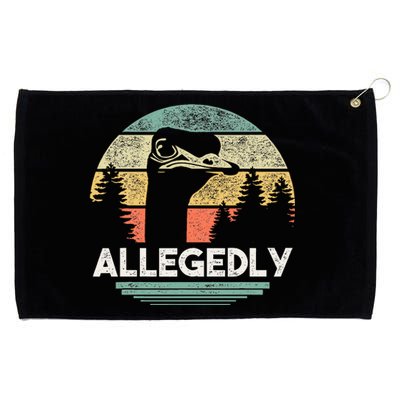 Allegedly Ostrich Funny Bird Lover Grommeted Golf Towel