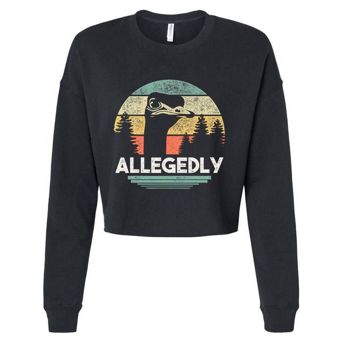 Allegedly Ostrich Funny Bird Lover Cropped Pullover Crew