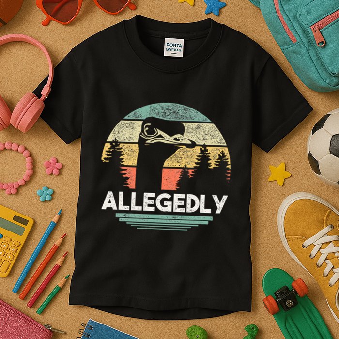 Allegedly Ostrich Funny Bird Lover Kids T-Shirt