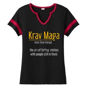 Art Of Folding Clothes With People Still In Them Krav Maga Ladies Halftime Notch Neck Tee