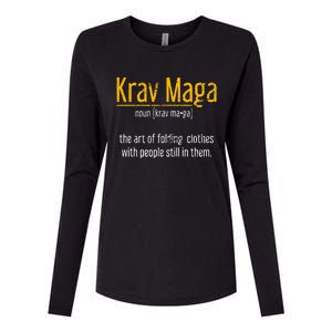 Art Of Folding Clothes With People Still In Them Krav Maga Womens Cotton Relaxed Long Sleeve T-Shirt