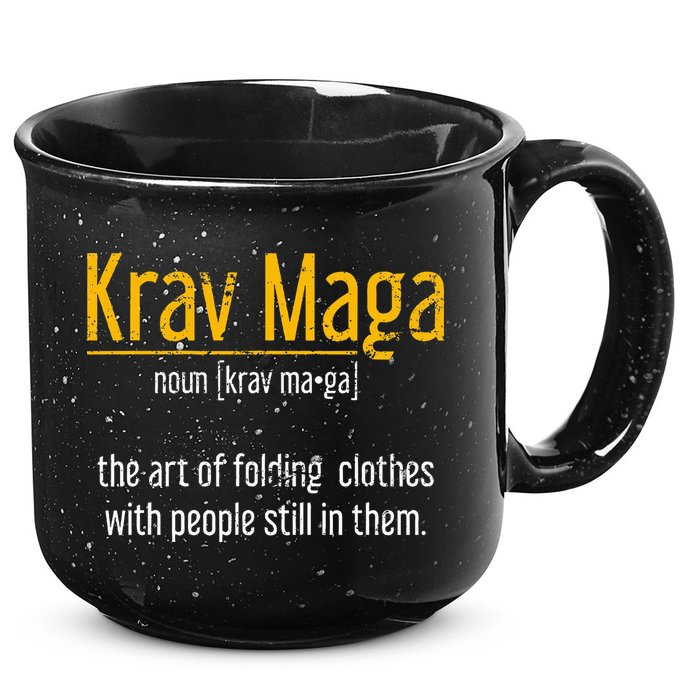 Art Of Folding Clothes With People Still In Them Krav Maga 15oz Campfire Ceramic Mug