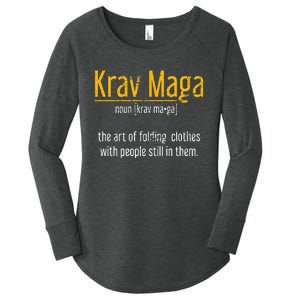 Art Of Folding Clothes With People Still In Them Krav Maga Women's Perfect Tri Tunic Long Sleeve Shirt