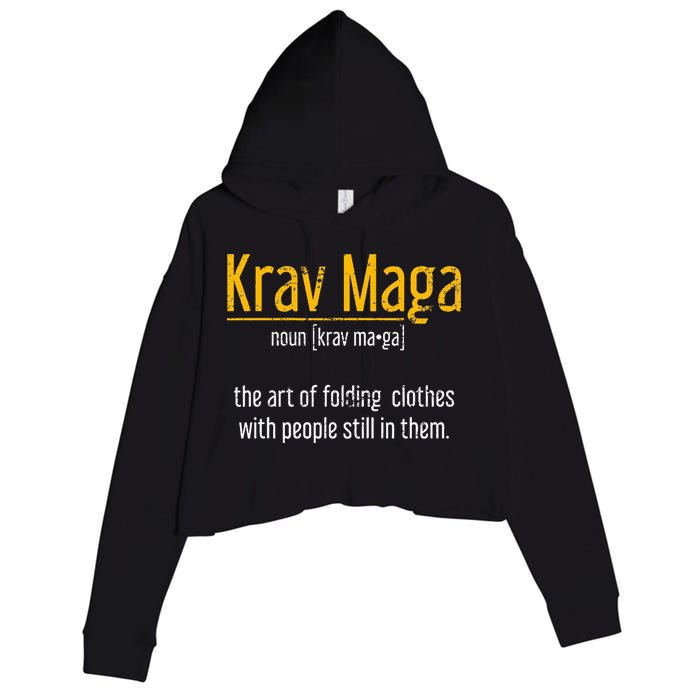 Art Of Folding Clothes With People Still In Them Krav Maga Crop Fleece Hoodie