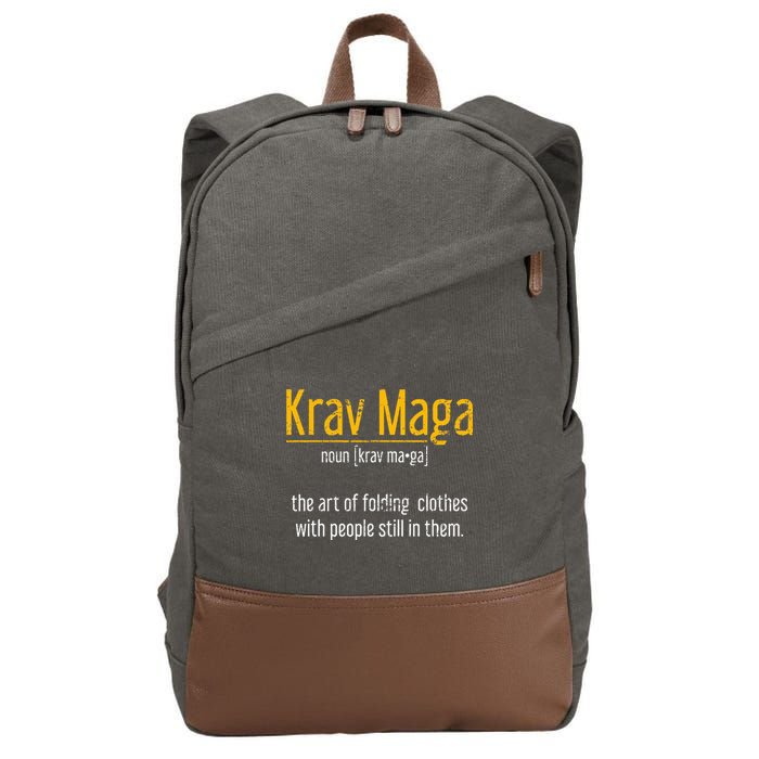 Art Of Folding Clothes With People Still In Them Krav Maga Cotton Canvas Backpack