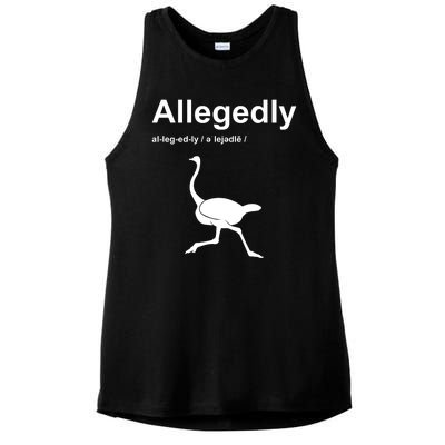 Allegedly Ostrich Funny Ladies PosiCharge Tri-Blend Wicking Tank