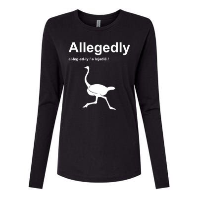 Allegedly Ostrich Funny Womens Cotton Relaxed Long Sleeve T-Shirt