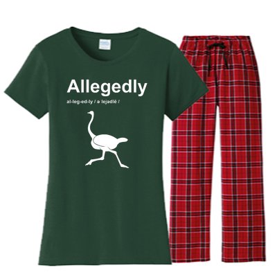 Allegedly Ostrich Funny Women's Flannel Pajama Set