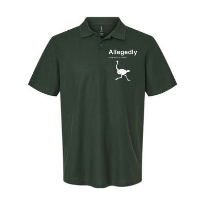 Allegedly Ostrich Funny Softstyle Adult Sport Polo