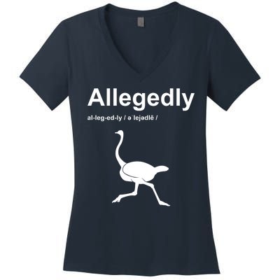 Allegedly Ostrich Funny Women's V-Neck T-Shirt