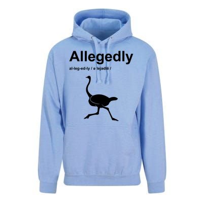 Allegedly Ostrich Funny Unisex Surf Hoodie