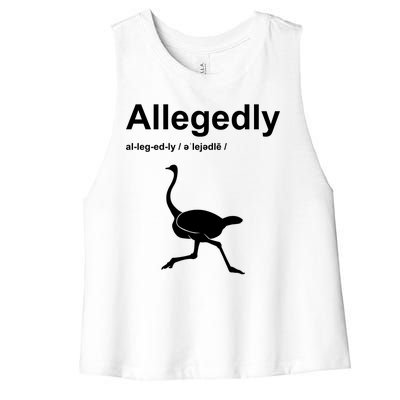 Allegedly Ostrich Funny Women's Racerback Cropped Tank