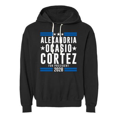 Alexandria Ocasio-Cortez For President 2028 Alexandria Ocasio Cortez 2028 AOC 28 Garment-Dyed Fleece Hoodie