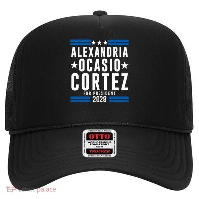 Alexandria Ocasio-Cortez For President 2028 Alexandria Ocasio Cortez 2028 AOC 28 High Crown Mesh Back Trucker Hat