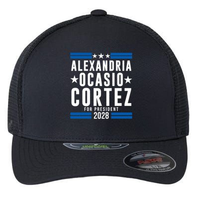 Alexandria Ocasio-Cortez For President 2028 Alexandria Ocasio Cortez 2028 AOC 28 Flexfit Unipanel Trucker Cap