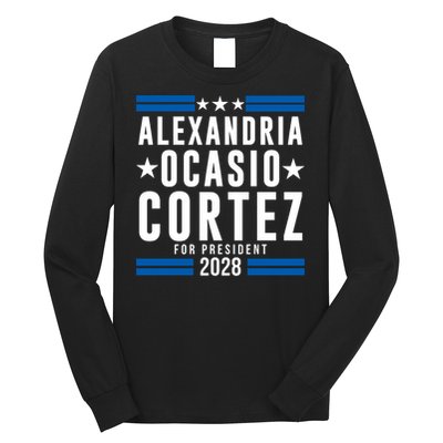 Alexandria Ocasio-Cortez For President 2028 Alexandria Ocasio Cortez 2028 AOC 28 Long Sleeve Shirt