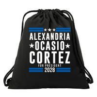 Alexandria Ocasio-Cortez For President 2028 Alexandria Ocasio Cortez 2028 AOC 28 Drawstring Bag