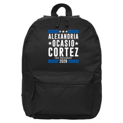 Alexandria Ocasio-Cortez For President 2028 Alexandria Ocasio Cortez 2028 AOC 28 16 in Basic Backpack