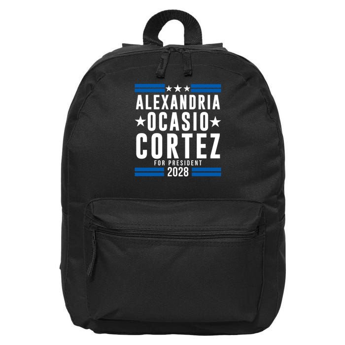 Alexandria Ocasio-Cortez For President 2028 Alexandria Ocasio Cortez 2028 AOC 28 16 in Basic Backpack