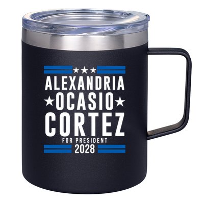 Alexandria Ocasio-Cortez For President 2028 Alexandria Ocasio Cortez 2028 AOC 28 12oz Stainless Steel Coffee Mug