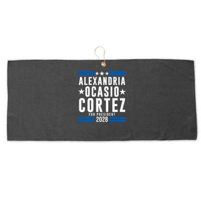 Alexandria Ocasio-Cortez For President 2028 Alexandria Ocasio Cortez 2028 AOC 28 Large Microfiber Waffle Golf Towel