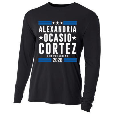 Alexandria Ocasio-Cortez For President 2028 Alexandria Ocasio Cortez 2028 AOC 28 Cooling Performance Long Sleeve Crew